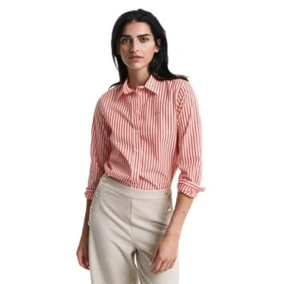 Abbildung von GANT REG Striped Hemdbluse, Damen, Größe: 36, Orange red