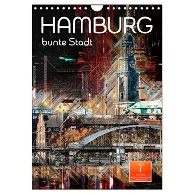 Abbildung von Hamburg bunte Stadt (Wandkalender 2025 DIN A4 hoch), CALVENDO Monatskalender