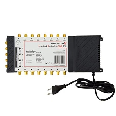 Abbildung von PremiumX PXMS 9/16 Multischalter mit Netzteil Multiswitch 2 SAT für 16 Teilnehmer Satverteiler Digital HDTV FullHD 4K UHD 8K