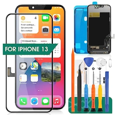 Abbildung von Ersatz für iPhone 13 Bildschirm LCD Display Touchscreen A2631 Digitizer Montage Reparatur Sets (schwarz)