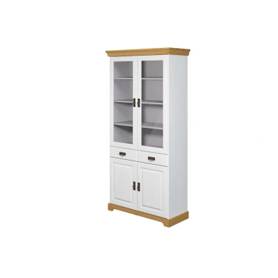 Abbildung von Home affaire Vitrine &quot;Rügen&quot;, zertifiziertes Massivholz, Höhe 192 cm, im Landhausstil