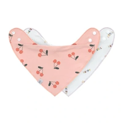 Abbildung von LÄSSIG Baby Lätzchen Halstuch Dreieckstücher Set 2 Stk. Bio Baumwolle Druckknopf wendbar/Baby Bandana Happy Fruits Cherry