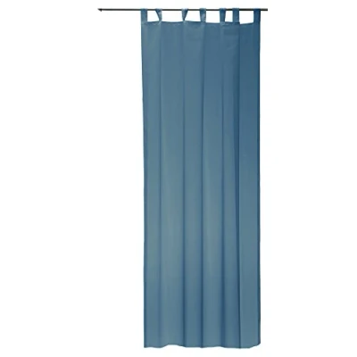 Abbildung von Organza Voile Dekoschal Gardine transparent Vorhang 140x245 cm Kräuselband o Schlaufen #1267 (blau, Schlaufen)