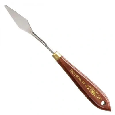 Abbildung von Winsor &amp; Newton 7003150 Malmesser für Acrylfarben Ölfarben mit elastischer Klinge und ergonomischen Naturholzgriff in Profiqualität Nr. 25
