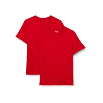 Abbildung von MUSTANG Herren 2 Pack V Neck 1006170 T Shirt, Chili Pepper 7189, M (2er Pack)