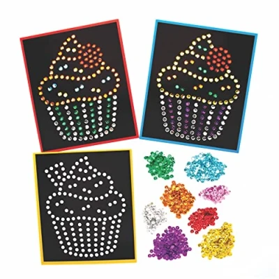 Abbildung von Baker Ross AT532 Muffin Pailletten Sets, für Kinder zum Dekorieren und Personalisieren von Kunstprojekten, ideal Gruppen, Basteln zu Hause, Aktivitäten im Klassenzimmer, 5 Stück