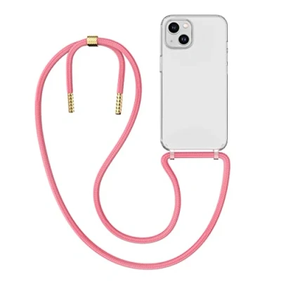 Abbildung von MyGadget Handykette für iPhone 13 Mini [ Hülle mit Band abnehmbar &amp; verstellbar ] Handyhülle Handyband zum Umhängen Schnur Case Schutzhülle Rosa