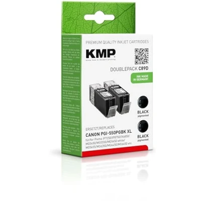 Abbildung von KMP Tintenpatrone passend für Canon PGI550PGBKXL Black Doublepack Pixma IP 7200 7240 7250 8700 8720 8750, IX 6800 6820 6850, MG 5400 etc.