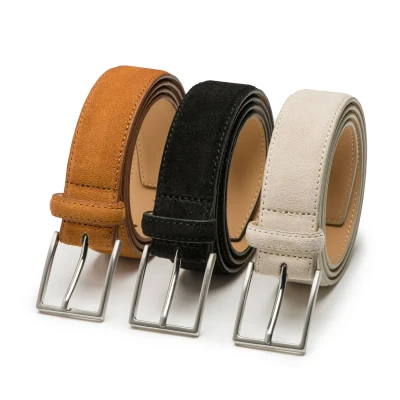 Abbildung von Riemen &amp; Co Herrengürtel Bobby Wildleder 3er Pack: Beige, Hellgrau Grau Breite: 3,5 cm 95