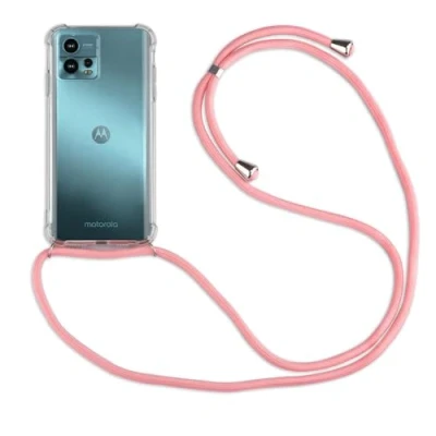 Abbildung von betterfon Handykette für Motorola Moto G72 Smartphone Halskette Hülle Handyhülle mit Kordel zum Umhängen in Rosa