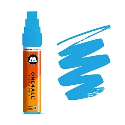Abbildung von Molotow ONE4ALL Acryl Marker, 2 mm, stoßblau, 1 Stück (127.205) Paint Marker 15mm Shock Blue Middle