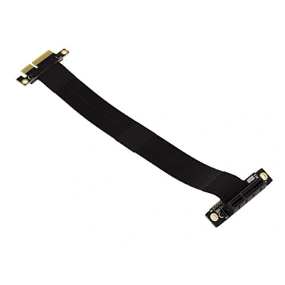 Abbildung von KALEA INFORMATIQUE Riser Erweiterungsmatte für den PCI Express x4 Anschluss an PCIe mit 3.0 kompatiblen, abgeschirmten, flexiblen Flachbandkabeln. Gesamtlänge 23cm