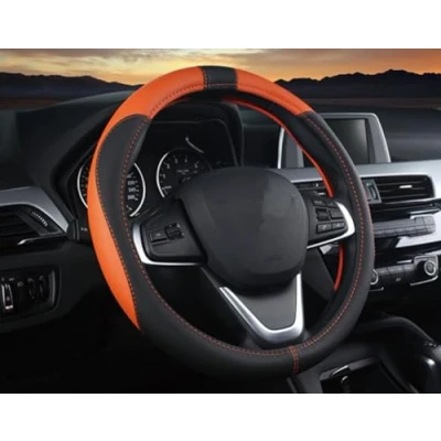 Abbildung von Mayco Bell Classic Car Lenkradbezug Vier Abschnitte Medium 15 Zoll Fit Für Die meisten Auto Orange