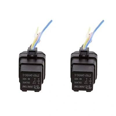 Abbildung von Mintice™ 2 X 12V 40A 5 Polig SPDT KFZ Relais Öffner Schließer Wechselrelais Leistungsrelais Buchse Stecker Wasserdicht Motorrad Boot