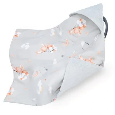 Abbildung von Einschlagdecke Babyschale Baby Decke 90x90 cm Fußsack Blanket für Kinderwagen und Autositz Sommer Neugeborenen Kleinkinder Einschlagsdecken 3 5 Punkt Gurt Minky
