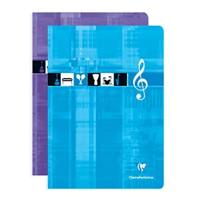 Abbildung von Clairefontaine 3114C Noten und Gesangsheft, ideal für Musikunterricht, DIN A4, 21 x 29,7cm, 28 Blatt, 90g, 1 Stück, farbig sortiert