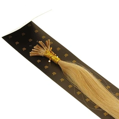 Abbildung von hair2heart 200 x Microring I Tip Extensions aus Echthaar, 50cm, 0,5g Strähnen, glatt Farbe 27 dunkelgoldblond