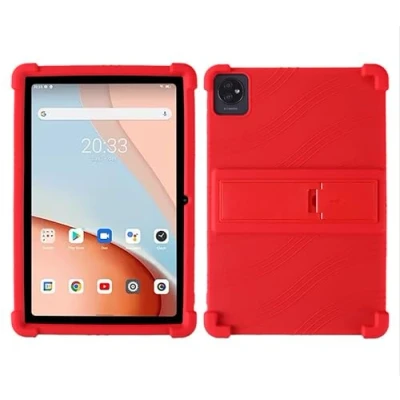Abbildung von GIOPUEY Hülle Kompatibel mit Blackview Tab 70 WiFi Ständer Weiche TPU Silikon Schutzhülle Airbag Sturzschutz Case Red