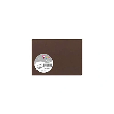 Abbildung von Clairefontaine 11342C Packung mit 25 Karten Pollen, Format C6 11 x 15,5 cm, 210 g, 210g, ideal für Ihre Einladungen, Kakaobraun, 1 Pack
