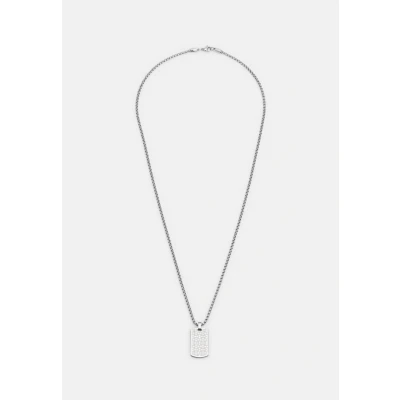 Abbildung von Tommy Hilfiger ALL OVER FLAG Texture Necklace Halskette silvercoloured, Herren, Größe: One Size, Silver coloured