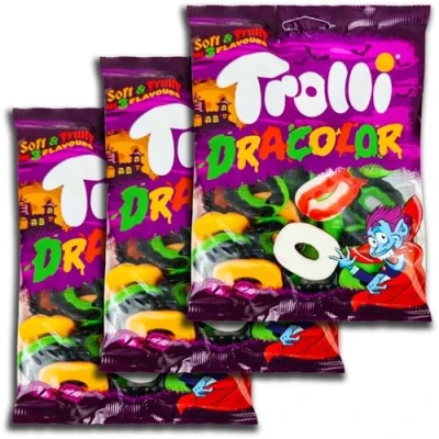 Abbildung von 3 er Pack Trolli Dracolor Fruchtgummi Dragula Gebisse Bunt x 175 g