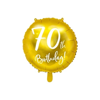 Abbildung von PartyDeco FB24M 70 019 KARTON, Gold, Weiß, Rund, Folie, Geburtstag, Englisch, 45 cm