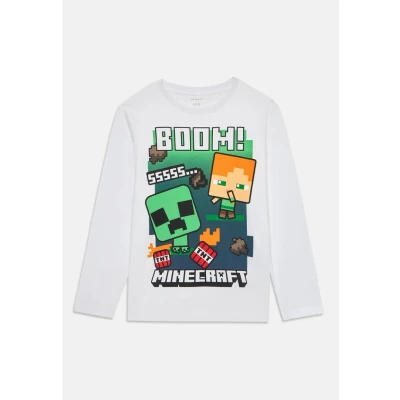 Abbildung von Name it Nkmac Minecraft REG Langarmshirt für Kinder, Größe: 146/152, Bright white