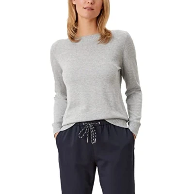 Abbildung von s.Oliver MIT Ubootausschnitt Strickpullover, Damen, Größe: 34, Grey melange
