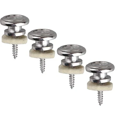 Abbildung von Futheda 4 Metall Gurt Pin/Button Endpins für Akustik Gitarre/E Gitarre/Bass Schlösser/Klassische Gitarre/Ukulele inkl. Schraube und Filz