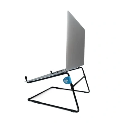 Abbildung von R Go Steel Office Laptopständer, Ergonomischer Laptophalter, Kompatibel mit MacBook Pro/Air, Dell, HP, Samsung, Lenovo von 10 bis 22 Zoll, Stahl, Schwarz