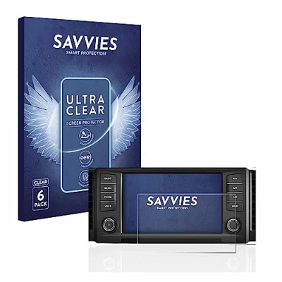 Abbildung von Savvies 6 Stück Schutzfolie für Seat Leon 5F 2018 Media System Plus 2016 8&quot; Displayschutz Folie Ultra Transparent