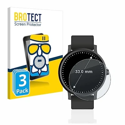 Abbildung von BROTECT Entspiegelungs Schutzglas für Armbanduhren (Kreisrund, ø: 33 mm) (3 Stück) Schutz Folie Panzerfolie Glas Matt [Kratzfest 9H, Anti Reflex]