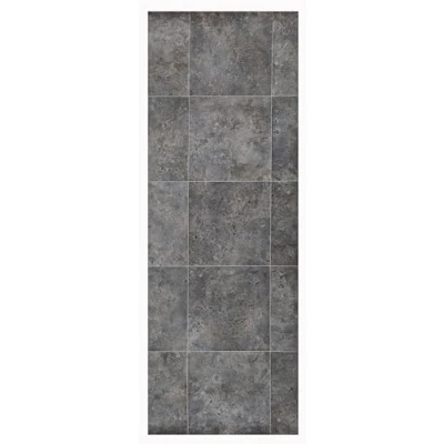 Abbildung von Vinyl Teppich Teppiche Tadi &amp; Imperio Metalloptik Rost Grau Industrielles und Elegantes Design für Innendekoration 65 x 150 cm