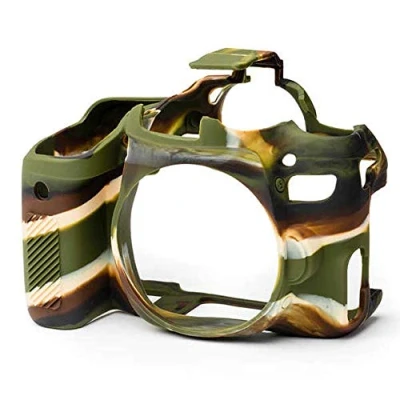 Abbildung von easyCover Silikon Kameratasche Schutz für Ihre Kamera Canon 77D Camouflage