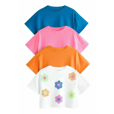 Abbildung von Next Sequin Flowers BOXY 4 PACK Tshirt print für Kinder, Größe: 98, Multi bright