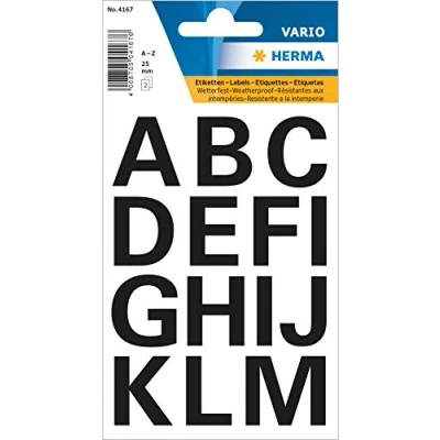Abbildung von HERMA Aufkleber Buchstaben Sticker A Z, Folie schwarz, 25 mm hoch 4167