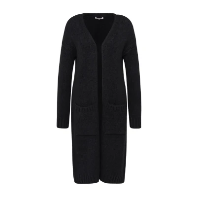 Abbildung von bugatti MIT Breiten BÜNDCHEN Strickjacke, Damen, Größe: Medium, Schwarz