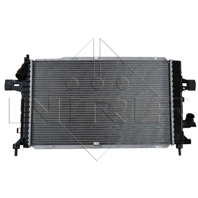 Abbildung von NRF EASY FIT 53447 Kühler, Motorkühlung Aluminium 599 368 26 mit Anbauteilen Kühlrippen gelötet OPEL: Astra H GTC, Schrägheck, Caravan