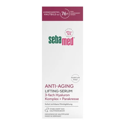 Abbildung von Sebamed Anti Aging Hyaluron Lifting Serum parfumfrei, Gesichtspflege und Feuchtigkeitspflege, Wirkformel mit 3 fach Complex, verbessertes Hautbild bei 76% der Anwender, Falten