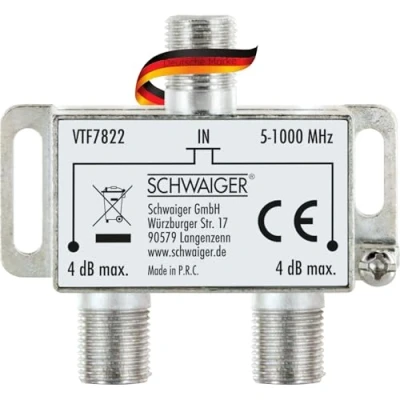 Abbildung von Schwaiger VTF7822 531, Kabelsplitter, 5 862 MHz, Silber, 53 mm, 26 47 mm