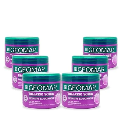 Abbildung von GEOMAR Thalasso Intensives Peeling, Tiefenpeeling, Hauterneuerung, neuer Hauteffekt, mit Meersalz, Traubensamen und Spurenelementen aus dem Toten Meer, Made in Italy, 6 x 600 g