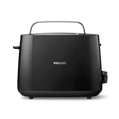 Abbildung von Philips Toaster HD2581/90 Daily Collection, 2 kurze Schlitze, 830 W, integrierter Brötchenaufsatz, 8 Bräunungsstufen, schwarz