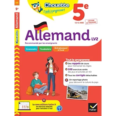 Abbildung von Chouette Allemand 5e LV2 (A1 vers A2): cahier de révision et d&#039;entraînement recommandé par les enseignants