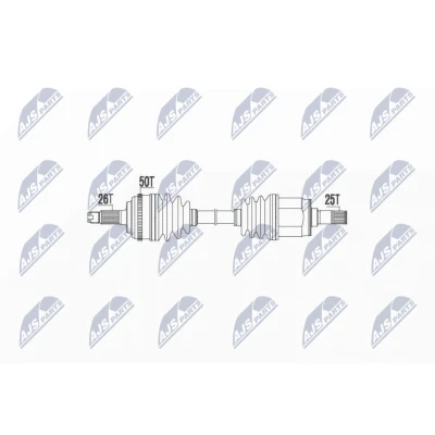 Abbildung von NTY NPW HD 040 Antriebswelle Vorderachse rechts 615 HONDA: CIVIC 7 Hatchback, Coupe
