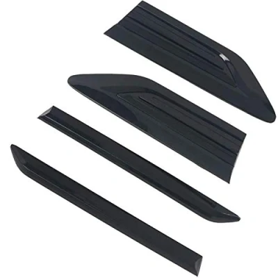 Abbildung von Schwarz ABS Seitenflügel Fender Emblem Abzeichen Aufkleber Abdeckung Trim Zubehör für Tiguan II Allspace 2017 2020