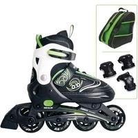 Abbildung von Muuwmi Inlineskates &quot;Verstellbarer Kinderinliner grün, mit Protektoren und Tasche&quot;