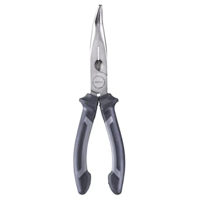 Abbildung von kwb Flachrund Zange/Flach Zange 200 mm 382610 nach DIN ISO 5745 gebogene Form, Schneidkanten gehärtet, CV Stahl