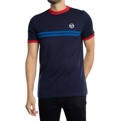Abbildung von Sergio Tacchini Supermac TEE Tshirt print, Herren, Größe: Medium, Maritime blue/adrenaline rush/nautical blue