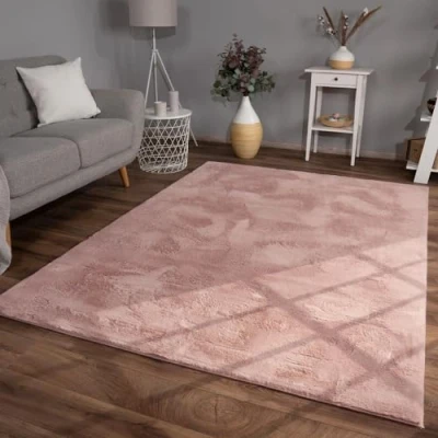 Abbildung von TT Home Teppich Suave 600, rechteckig, Höhe: 14 mm, Wohnzimmer Hochflor Kunstfell Modern Unifarben Flauschig Weich