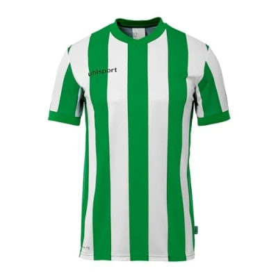 Abbildung von uhlsport Unisex Retro Stripe Kurzarm T Shirt, Grün/Weiß, XXL EU